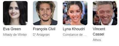 بازیگران فیلم The Three Musketeers:D Artagnan 2023 سه تفنگدار:دارتانیان
